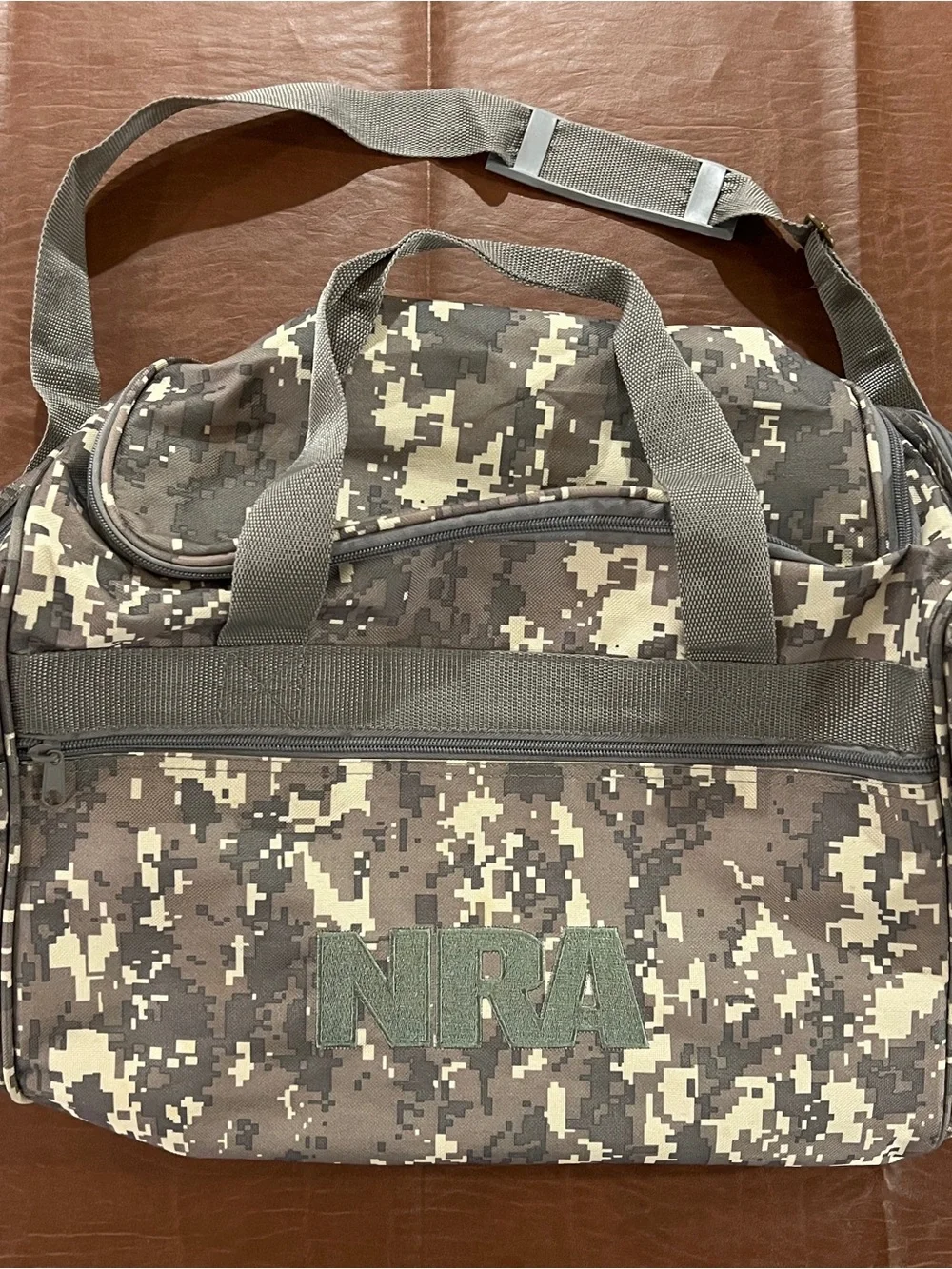 NRA Camo Duffle Travel Bag - 20” x 12” x 9”